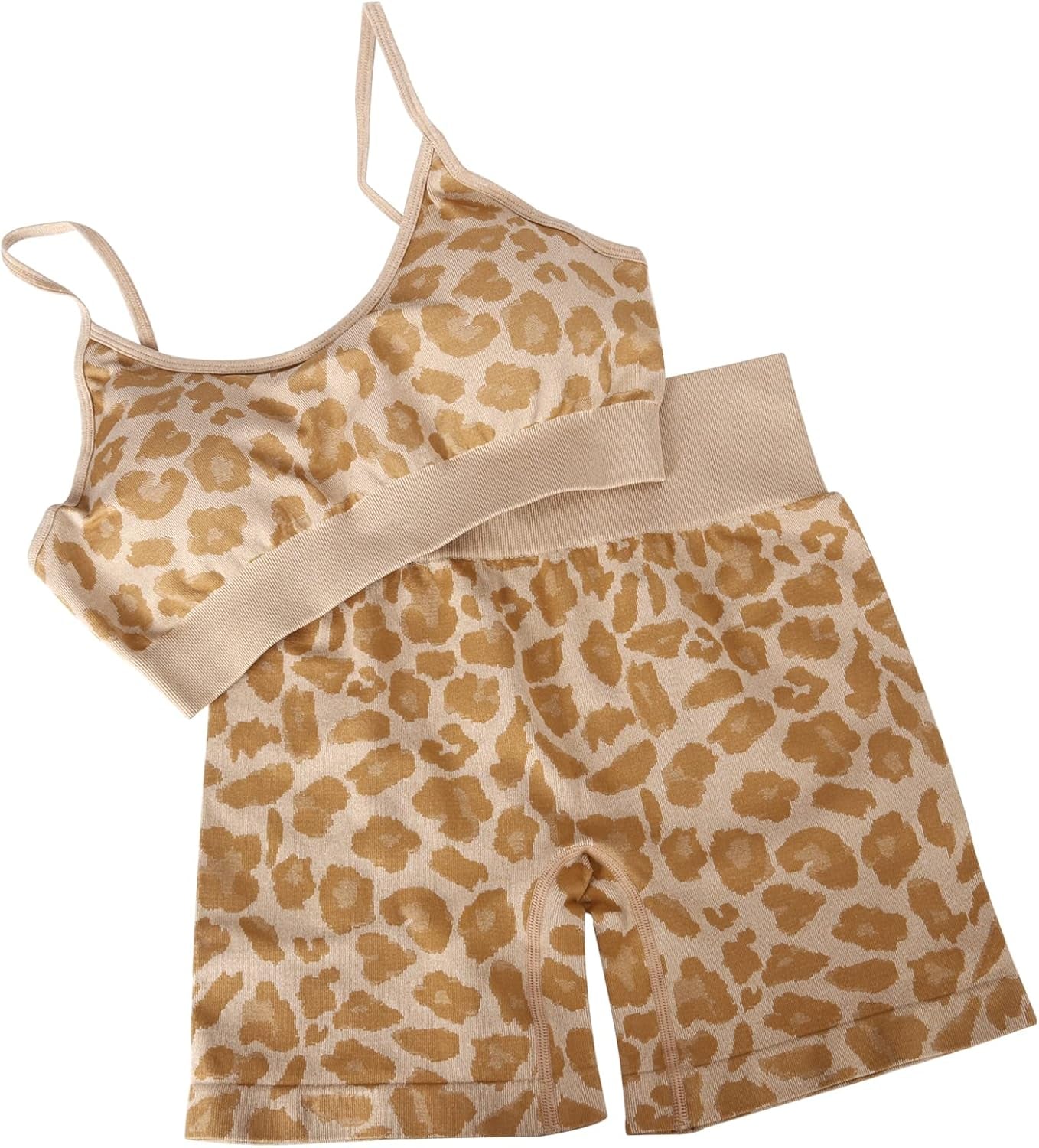 Women Seamless Yoga Set 2 Piece Workout Sport Bra with High Waist Shorts Legging Outfit Tracksuit.