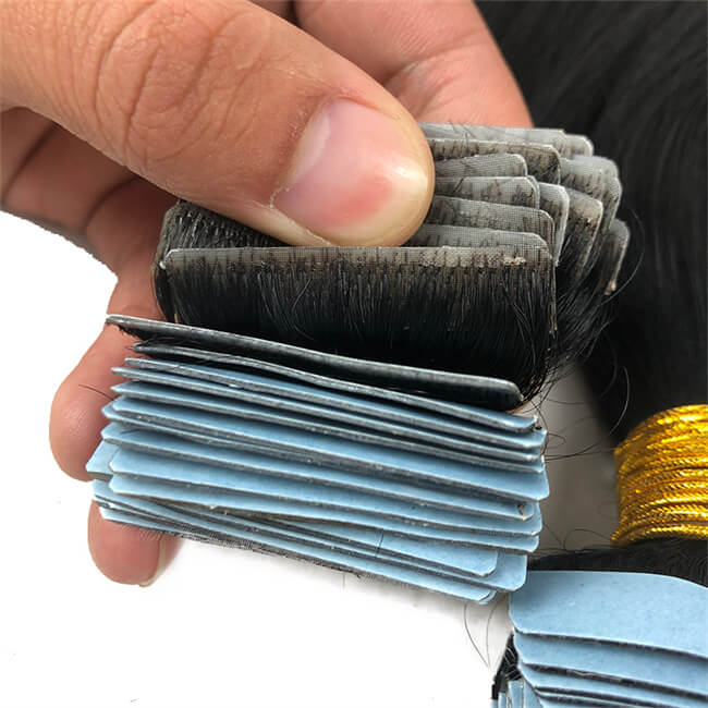 Premium #1B Natural Black Straight Tape-In Hair Extensions | 100%