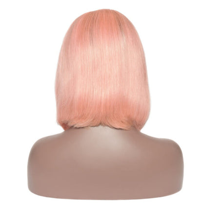 Vibrant Pink Bob 13x4 Lace Front Wig | Custom Colored Human Hair