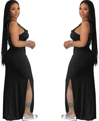 Black Dress for Women Summer Sexy Bodycon Tank Dress Sleeveless Maxi Dresses