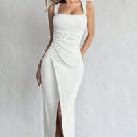 Ladies New Fashion Solid Color Sleeveless Sexy Dress