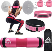 Barbell Pad Set with Weight Lifting Belt, Neck & Shoulder with Anti-Slip Grain Cloth