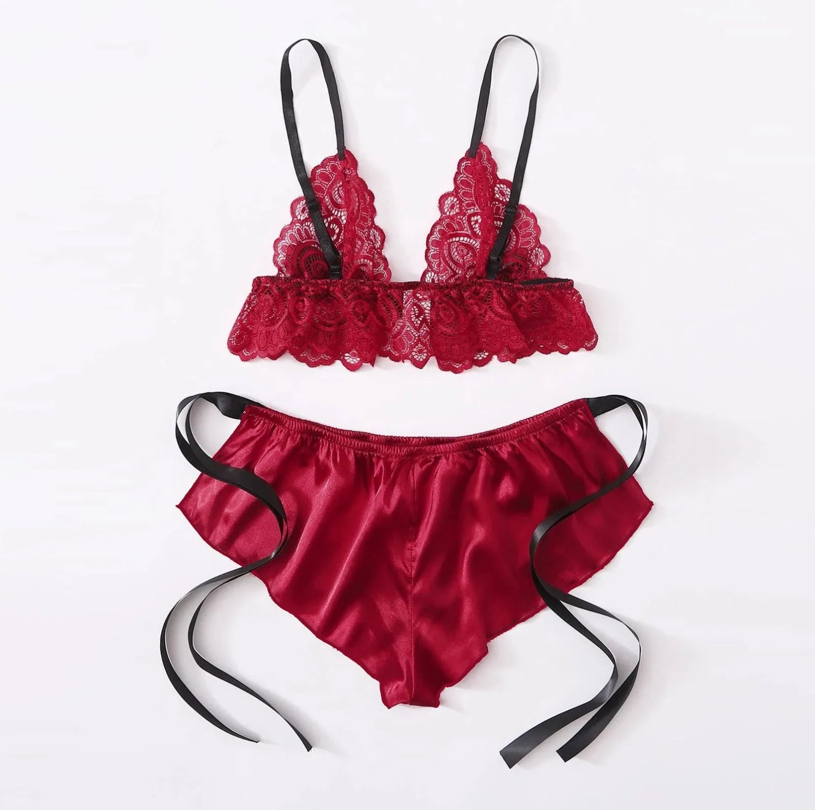 Lace Sexy Pajamas Satin Sleepwear Bra Women Lingerie Wireless Shorts S-3Xl Bow Men'S Boxers Underwear Cotton Pyjama Pour Femme