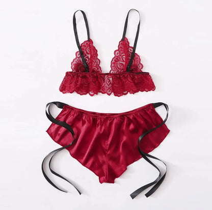 Lace Sexy Pajamas Satin Sleepwear Bra Women Lingerie Wireless Shorts S-3Xl Bow Men'S Boxers Underwear Cotton Pyjama Pour Femme