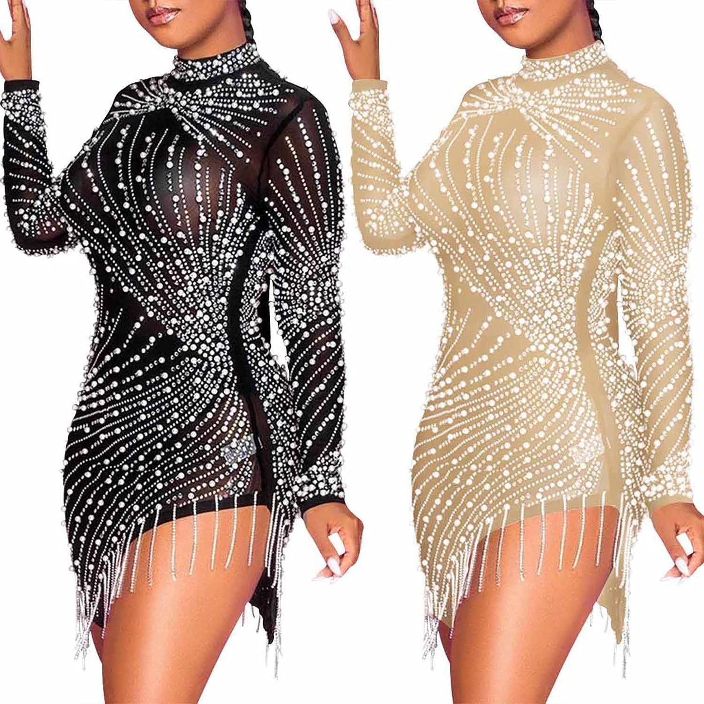 Women Sexy Hot Drilling Process Sexy Dress Party Club Night Dress