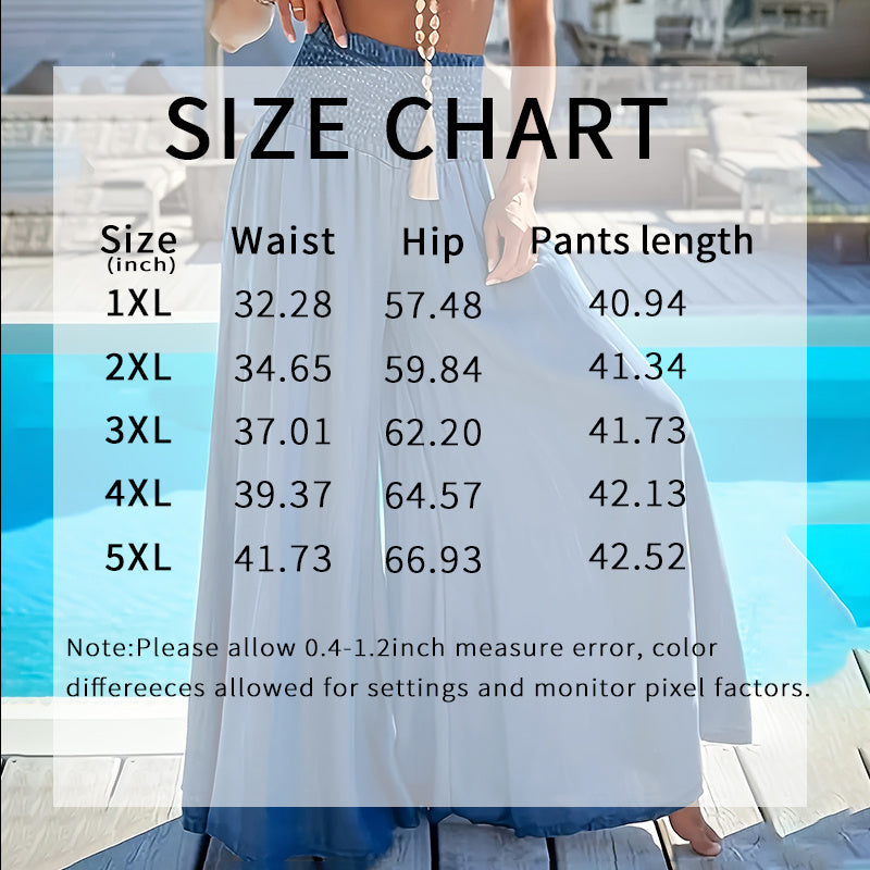 Women High Waist Wide Leg Stretch Loose Casual Pants