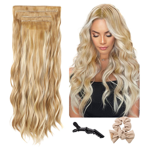 Clip-In Hair Extensions Long Straight Wavy Synthetic Wigs, Perfect