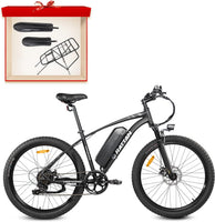 Rattan 350W/500W/750W Electric Mountain Bike 27.5/26'' Fat Tire Electric Bike for Adult 48V 13AH Removable Lithium-Ion Battery Fat Tire Beach Snow Ebike 7-Speed Gear (NONE2)