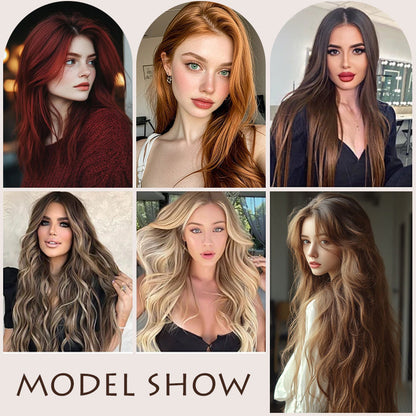 Clip-In Hair Extensions Long Straight Wavy Synthetic Wigs, Perfect