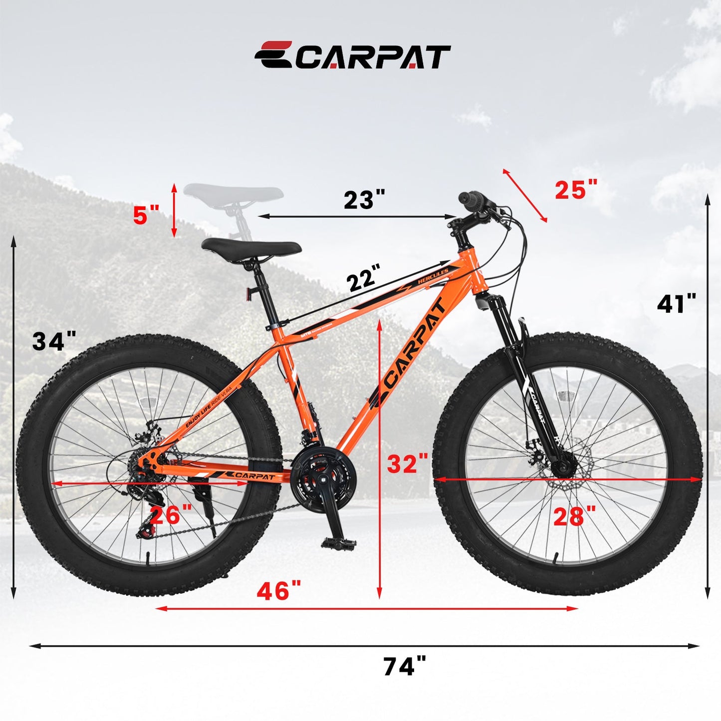 TerraForce™ City-Cruizer – 26" Fat Tire Mountain Bike (21-Speed, Full