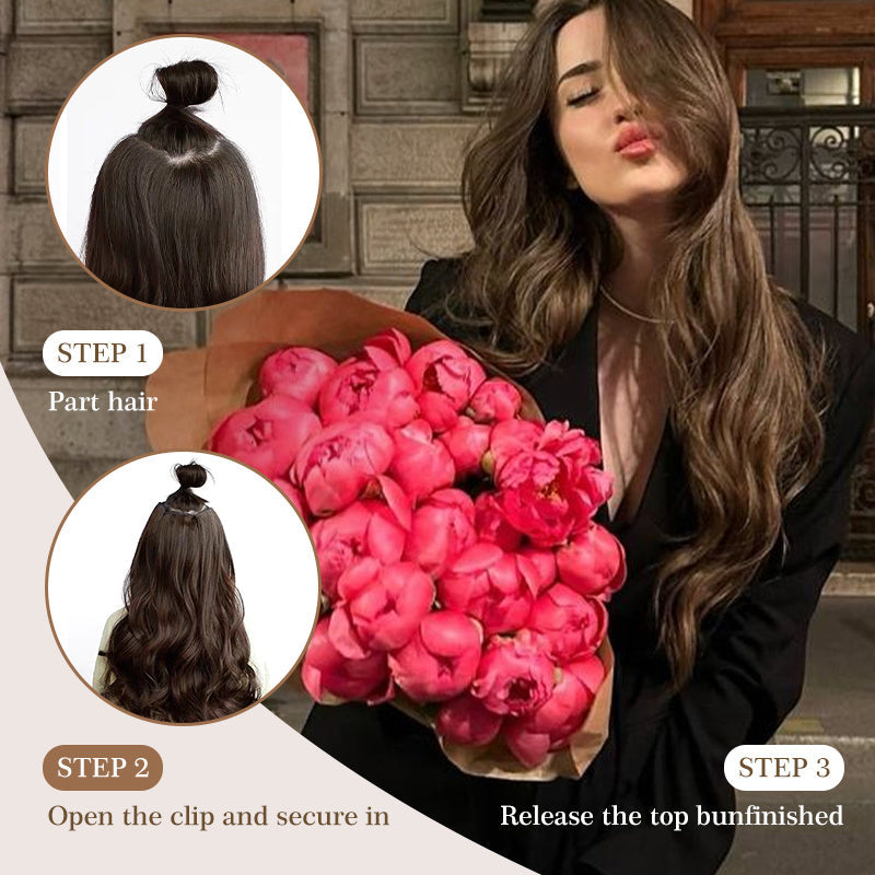 Clip-In Hair Extensions Long Straight Wavy Synthetic Wigs, Perfect