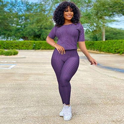 Two Piece Outfits for Women Top Jogger Pants Yoga Sweatsuits Workout Sets Sports