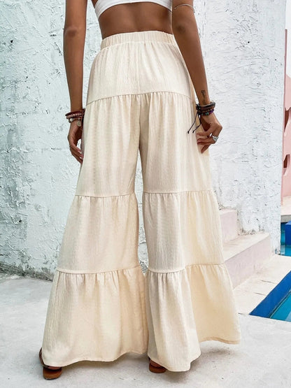 Tiered Ruffle Wide Leg Pants
