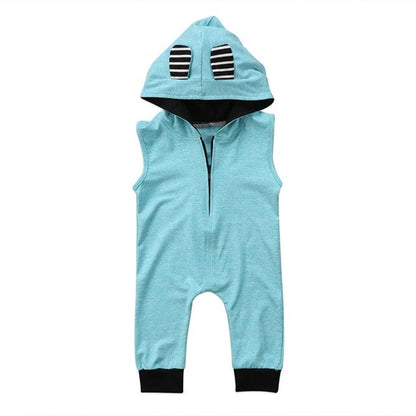 Babies 3D Ear Hooded Sleeveless Rompers Newborn