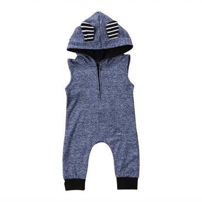 Babies 3D Ear Hooded Sleeveless Rompers Newborn