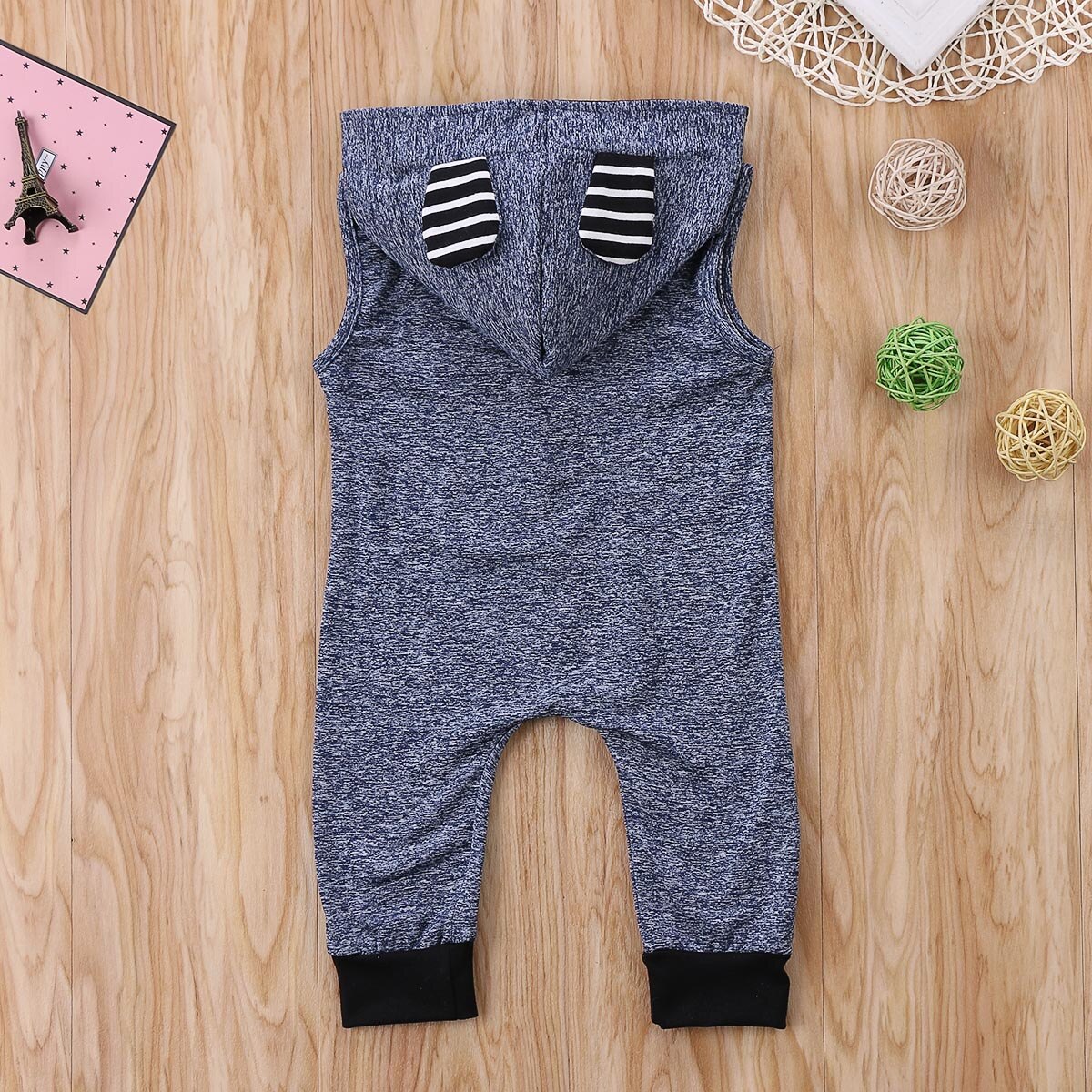 Babies 3D Ear Hooded Sleeveless Rompers Newborn