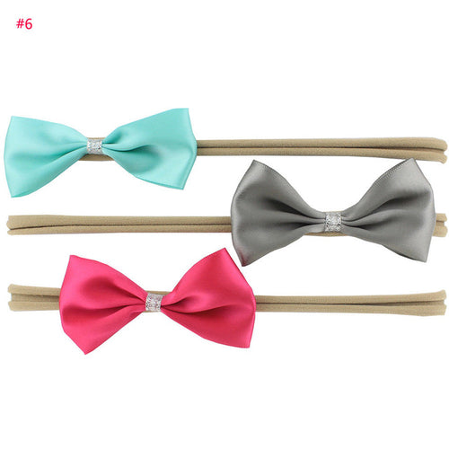 Babies 3Pcs/lot Elastic Cloth Bowknot Floral Hair