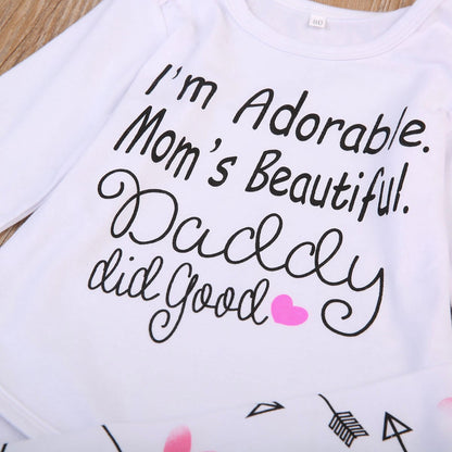 Babies 4Pcs Letters Arrows Clothing Set Newborn