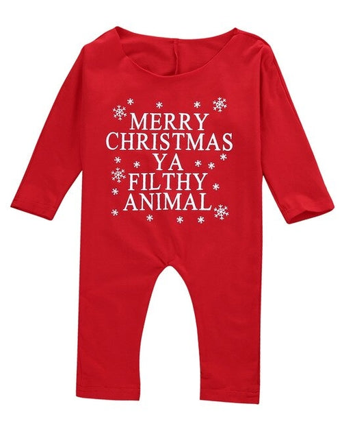 Babies Christmas Off shoulder Romper Newborn