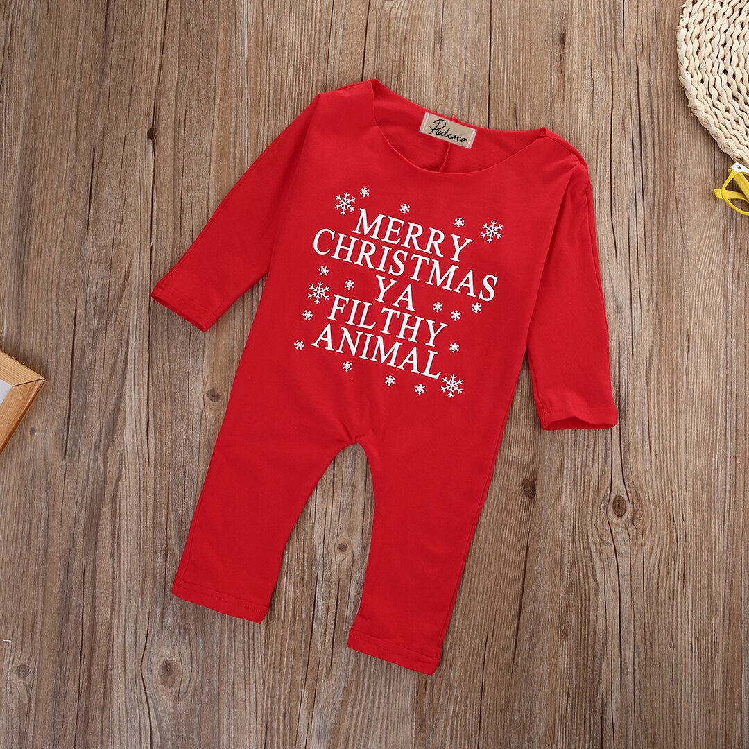 Babies Christmas Off shoulder Romper Newborn