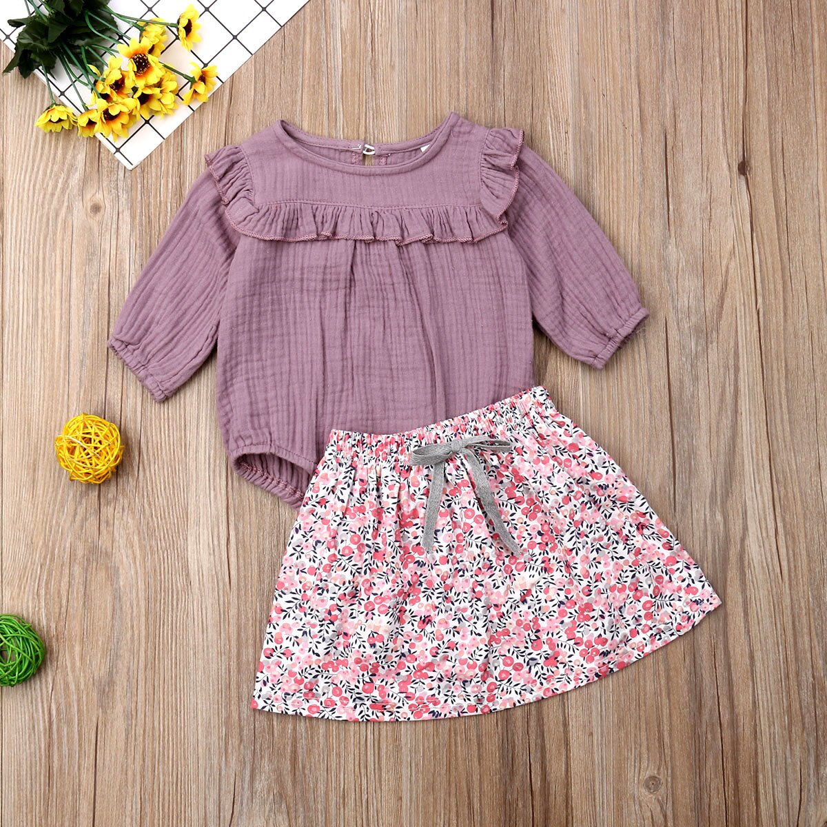 Babies Floral Clothes Set Newborn Baby Girl Long