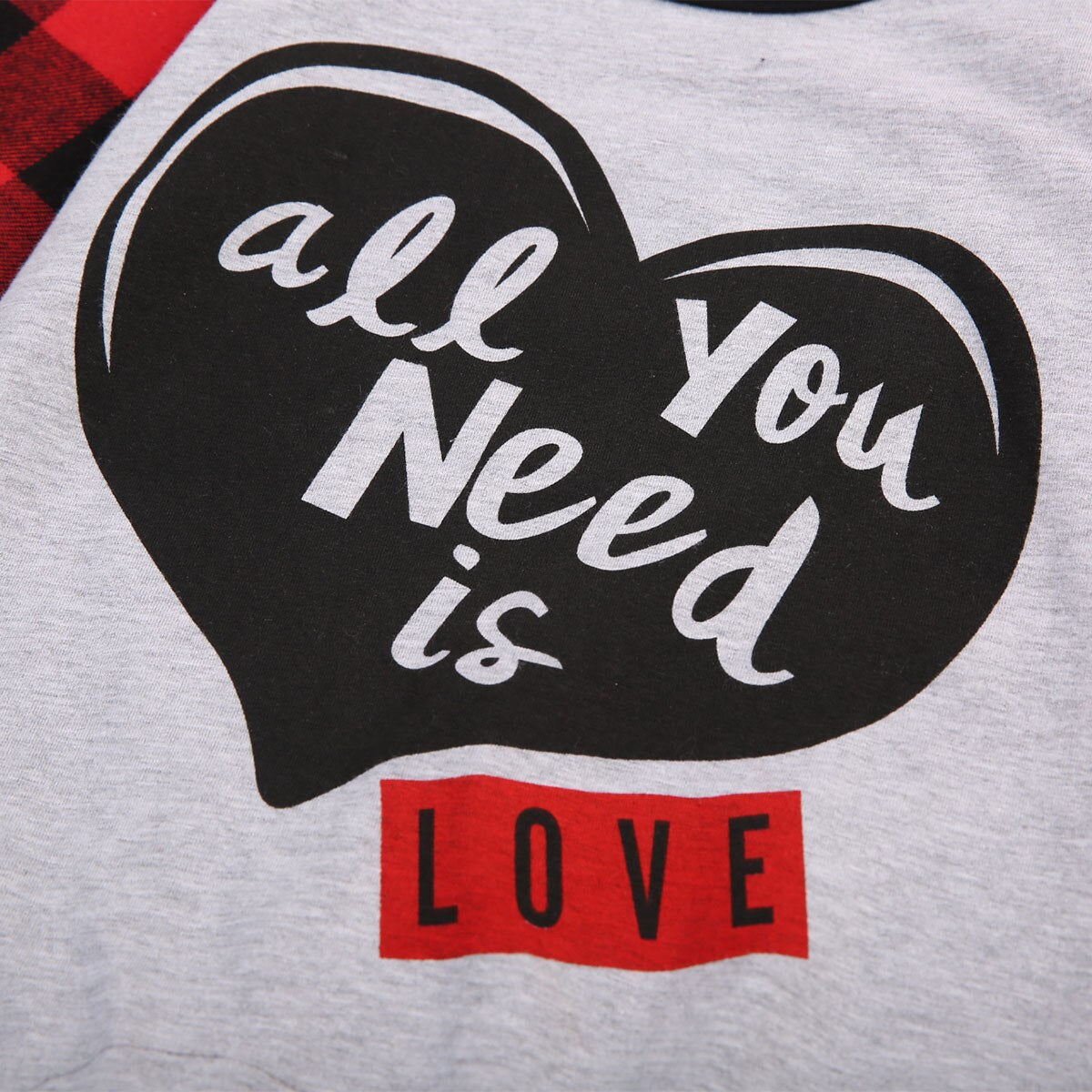 Babies Heart Plaids Romper+Headband Clothing Set