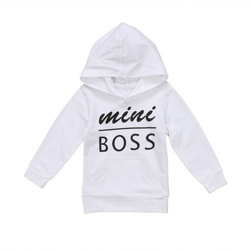 Babies Letter Hooded Pocket T shirt Casual Toddler