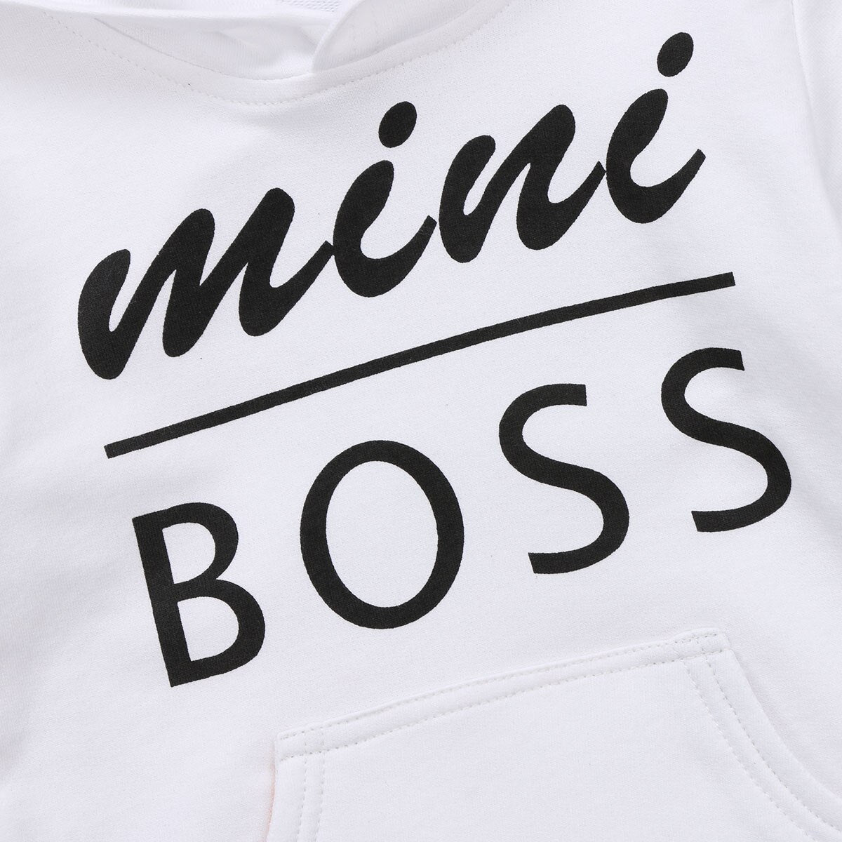 Babies Letter Hooded Pocket T shirt Casual Toddler