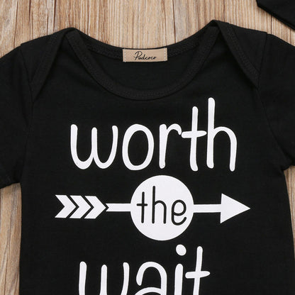 Babies Letters Stripe Clothing Set Newborn Toddler