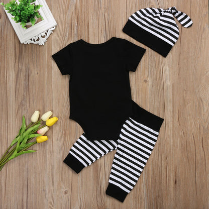 Babies Letters Stripe Clothing Set Newborn Toddler