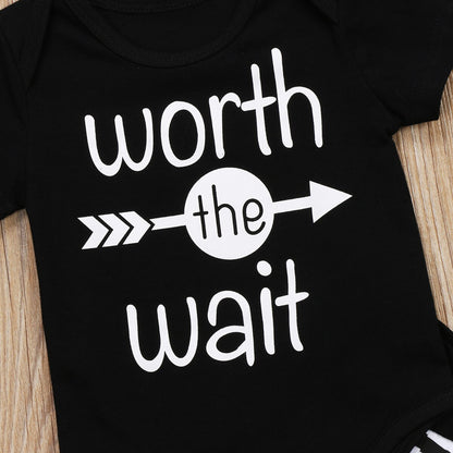 Babies Letters Stripe Clothing Set Newborn Toddler