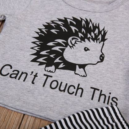 Babies Letters T shirt Top+Striped Pants Clothing