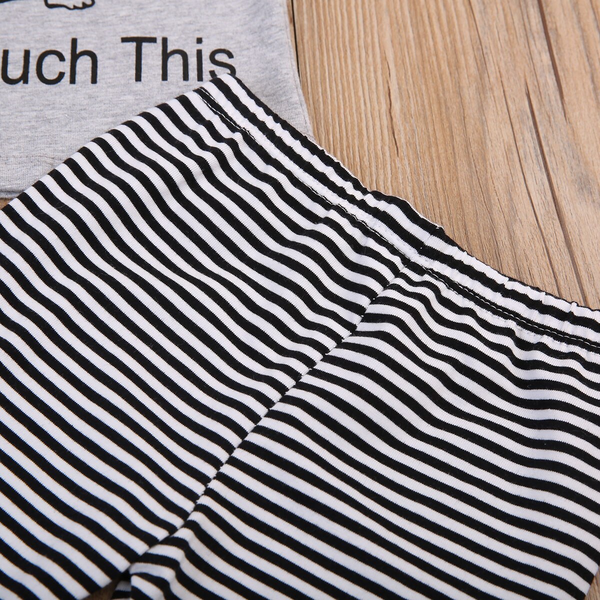 Babies Letters T shirt Top+Striped Pants Clothing