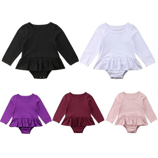 Babies Newborn Baby Girl Ruffle Skirtied  Bodysuit