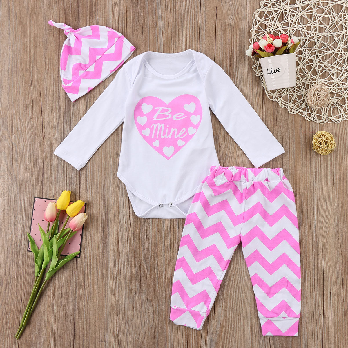 Babies Pink 3 pcs Clothing Set Toddler Baby Girl