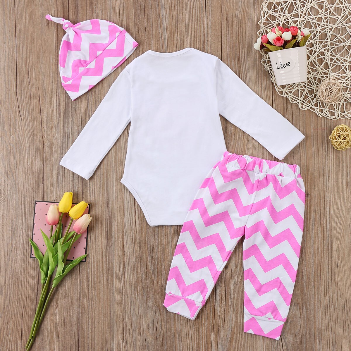 Babies Pink 3 pcs Clothing Set Toddler Baby Girl