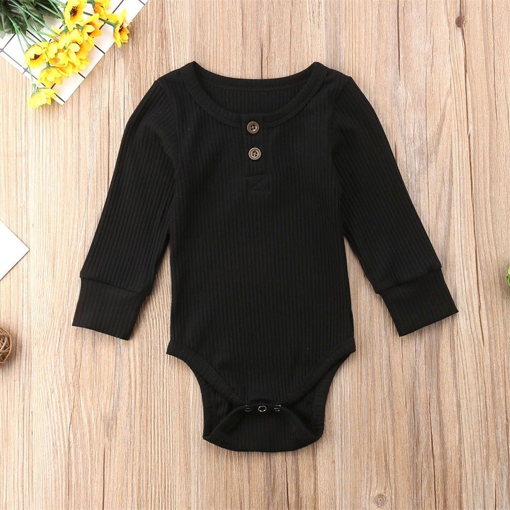 Babies Plain Bodysuit Clothes Newborn Toddler Baby