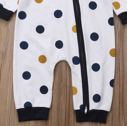 Babies Polka Dots Hooded Romper Clothes Newborn