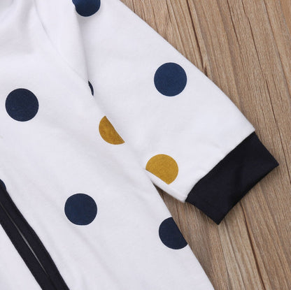 Babies Polka Dots Hooded Romper Clothes Newborn