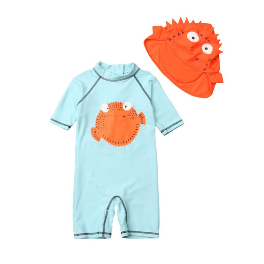 Babies Puffer Fish One piece Swimsuit Baby Kid