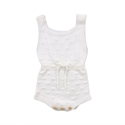 Babies Solid Knitting  Sleeveless Bodysuits Baby