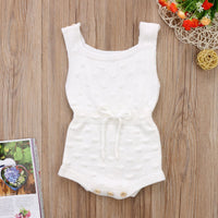 Babies Solid Knitting  Sleeveless Bodysuits Baby