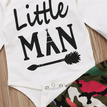 Baby 3PCS Camo Clothes Set Newborn Babies Boy 3Pcs