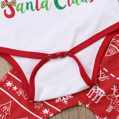 Baby 3Pcs XMAS Clothes Sets Newborn Babies Girl