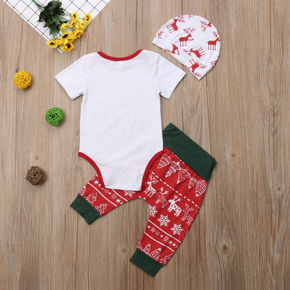 Baby 3Pcs XMAS Clothes Sets Newborn Babies Girl