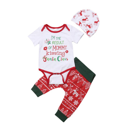 Baby 3Pcs XMAS Clothes Sets Newborn Babies Girl