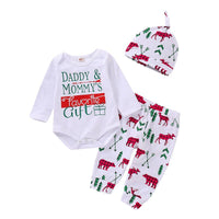 Baby Christmas 3Pcs Clothes Set Newborn Babies