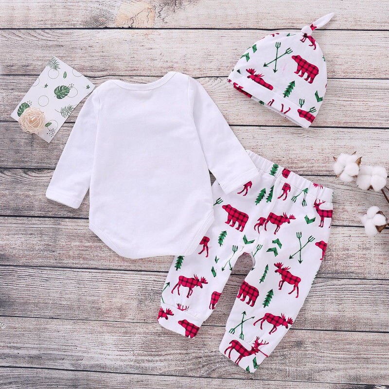 Baby Christmas 3Pcs Clothes Set Newborn Babies