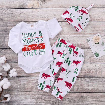 Baby Christmas 3Pcs Clothes Set Newborn Babies