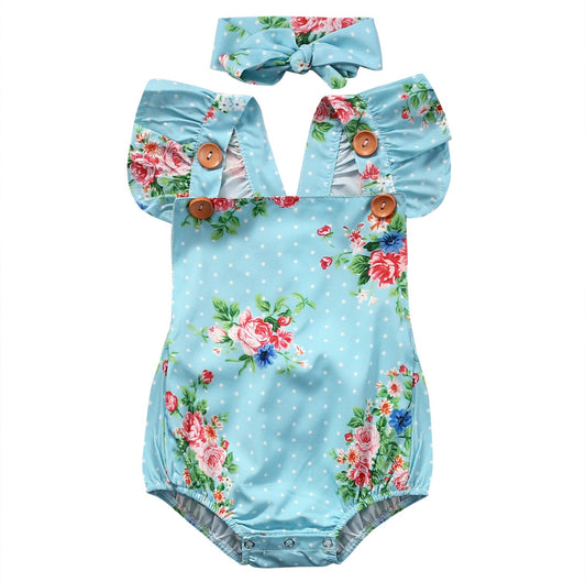 Baby Floral Adorable Bodysuit Babies Girls Flowerl